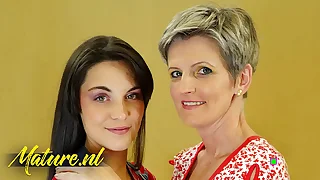 Mature Descendant Has a Sexdate with a Hot Lesbian Babe