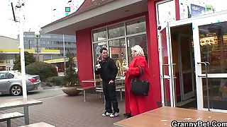 Successful titted granny and boy