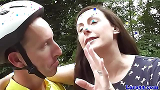 UK milf jizzed on while ass fingered