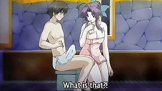 Step Mama gives a Bath to her 18yo Step Son - Hentai Well-shaped [Subtitled]