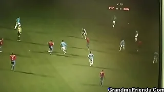 Granny loses bet and gets mimic fucked